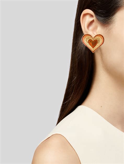 Yves Saint Laurent Heart Clip On Earrings 